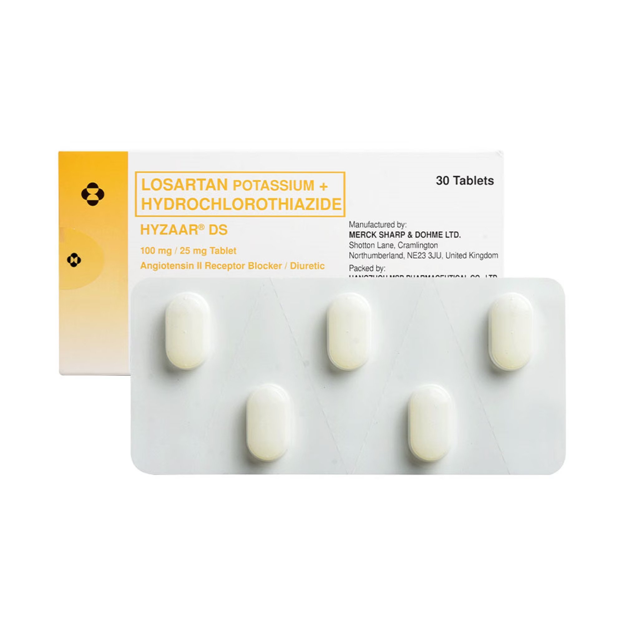 HYZAAR DS Losartan Potassium / Hydrochlorothiazide 100mg / 25mg Tablet ...